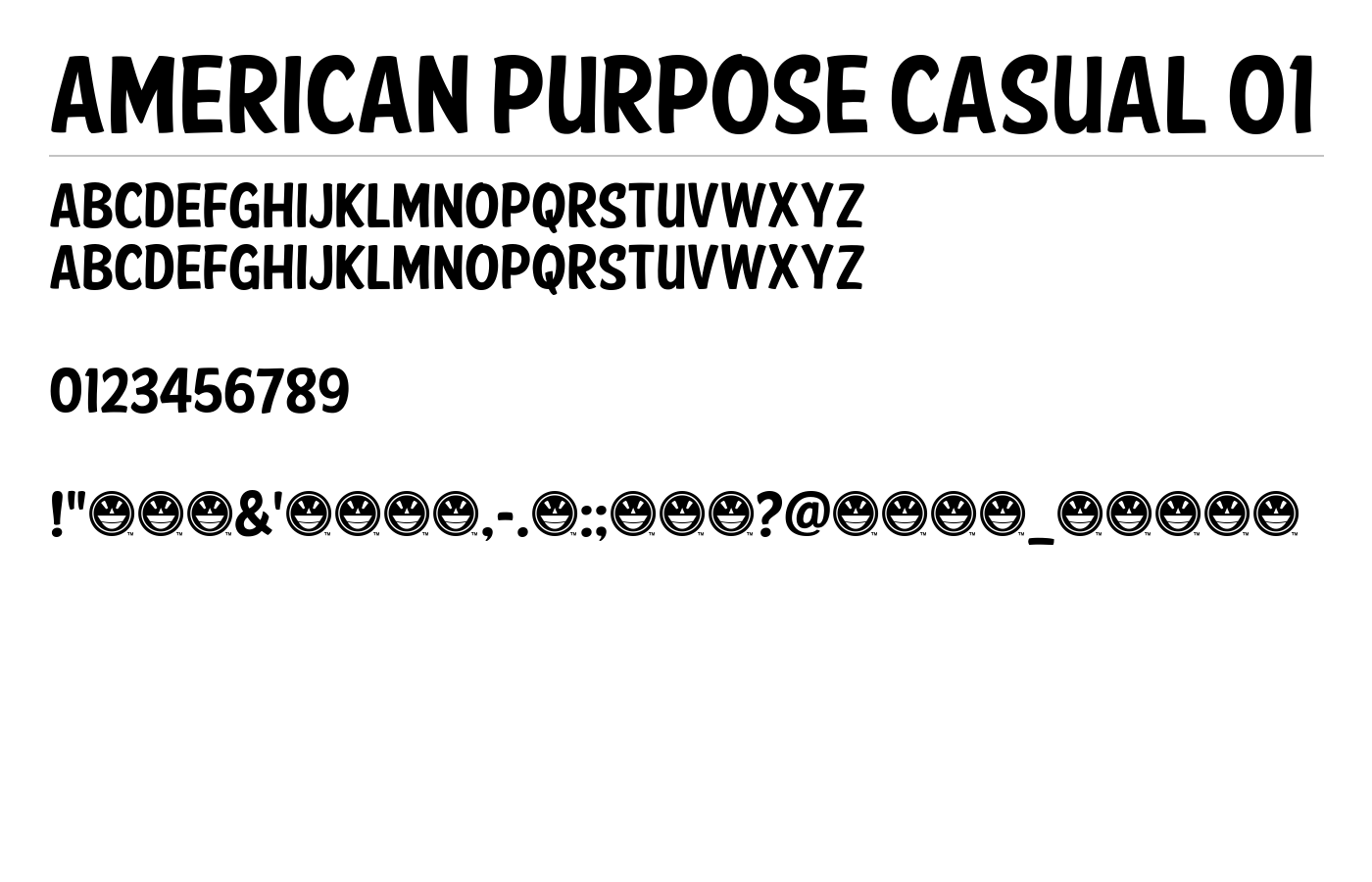 American Purpose Casual 01 Font preview
