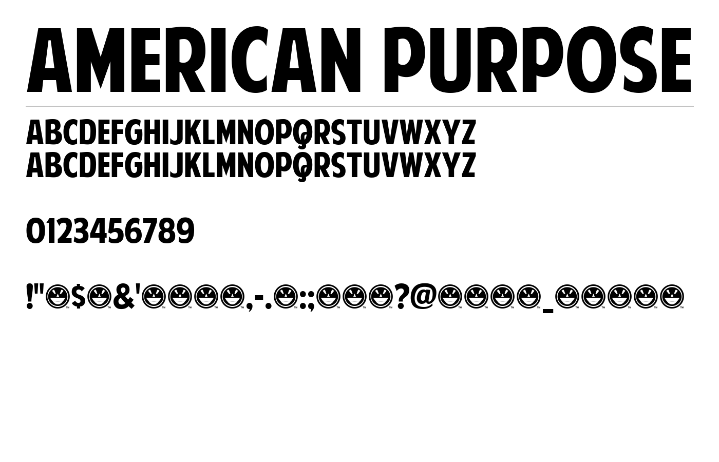 American Purpose STRIPE 1 Font preview