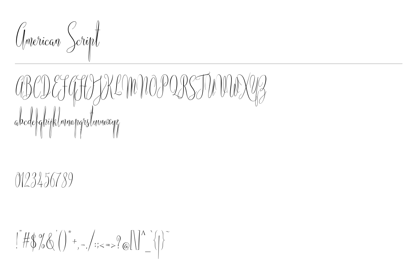 American Script Font preview