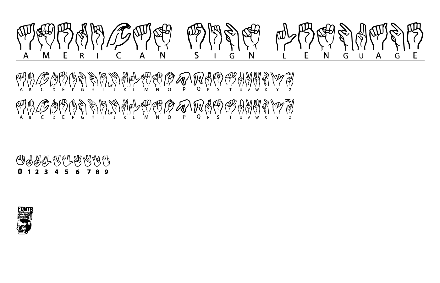 American Sign Lenguage Font preview