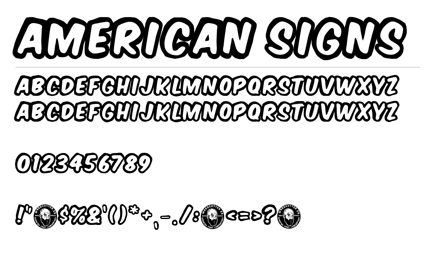 American Signs Font preview