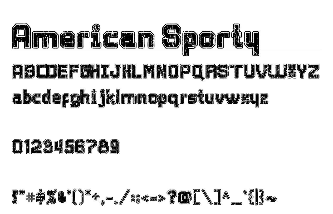 American Sporty Font preview