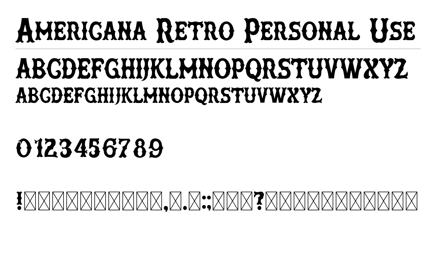 Americana Retro Font preview