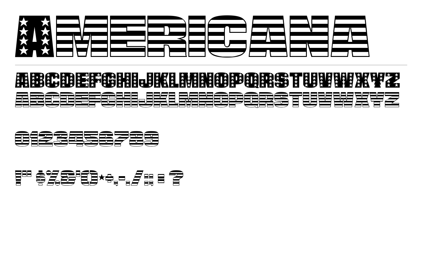 Americana Font preview