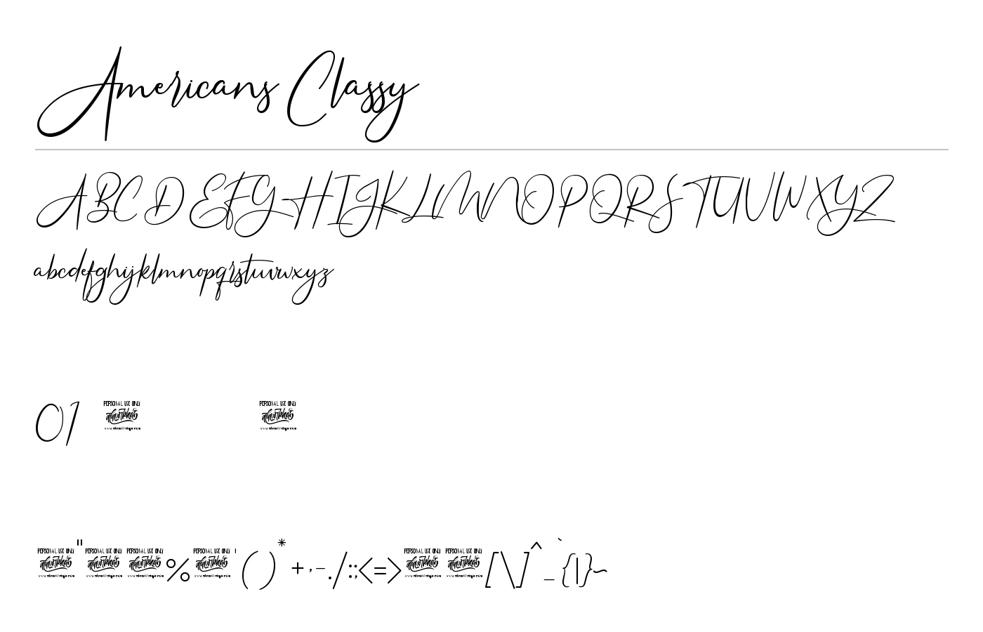 Americans Classy Font preview
