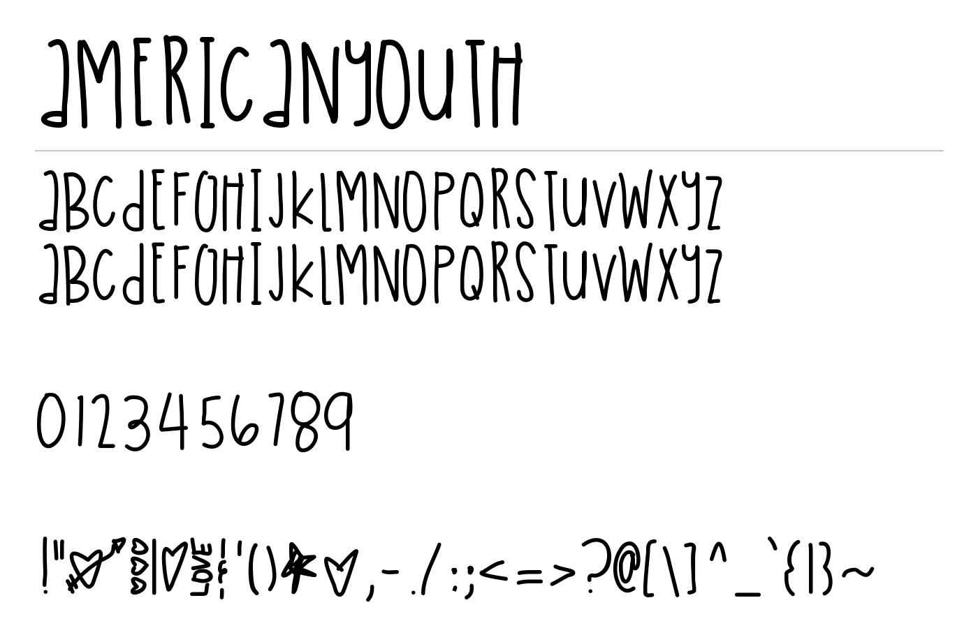 AmericanYouth Font preview