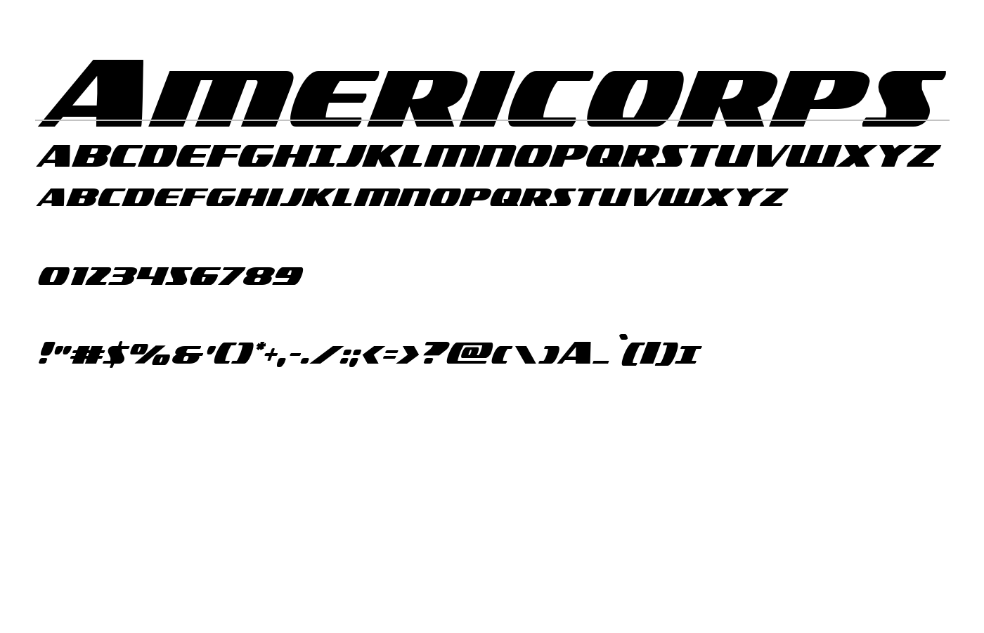 Americorps Font preview