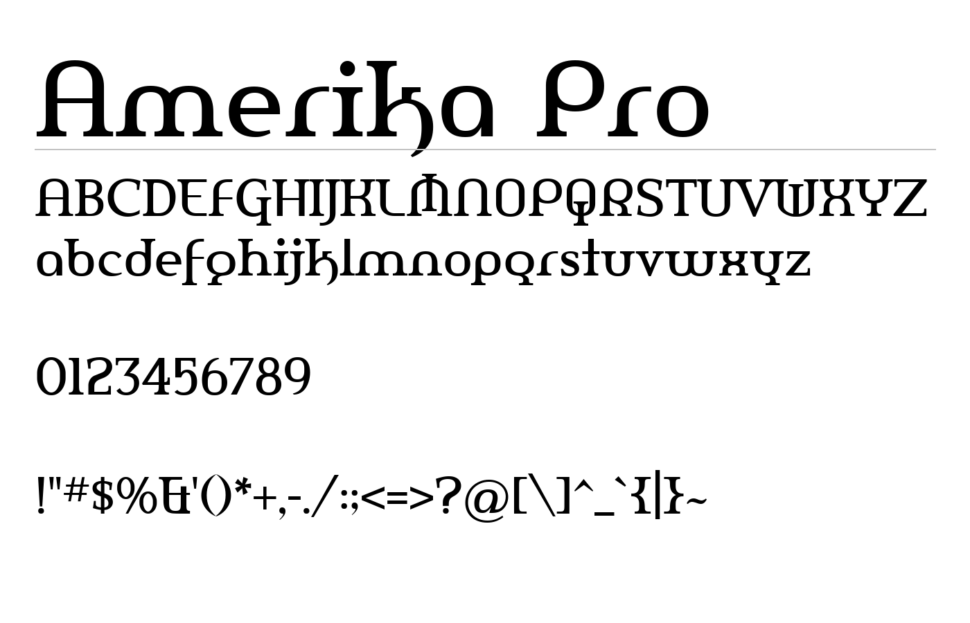 Amerika Pro Font preview