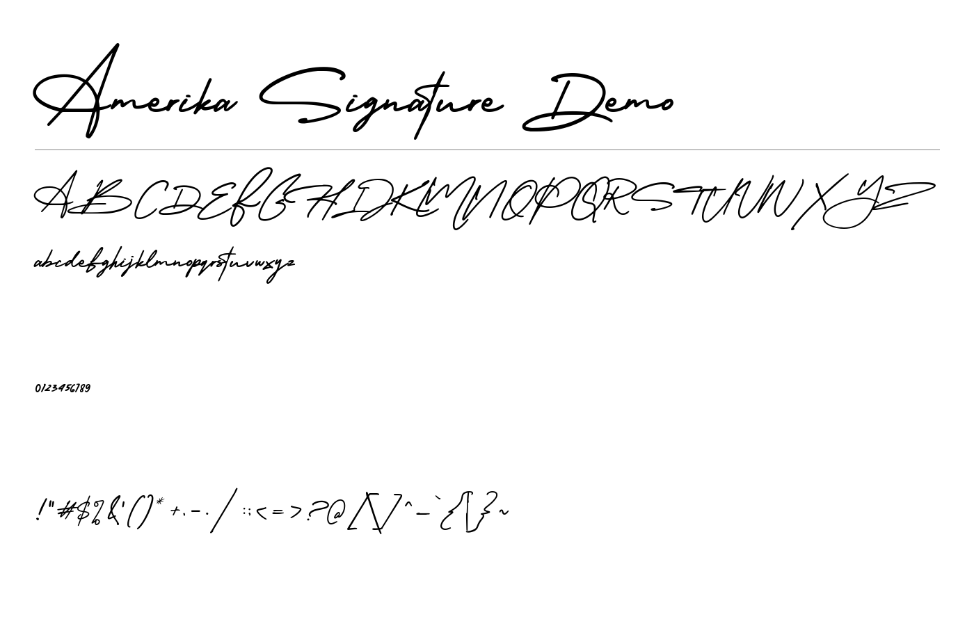Amerika Signature Demo Font preview