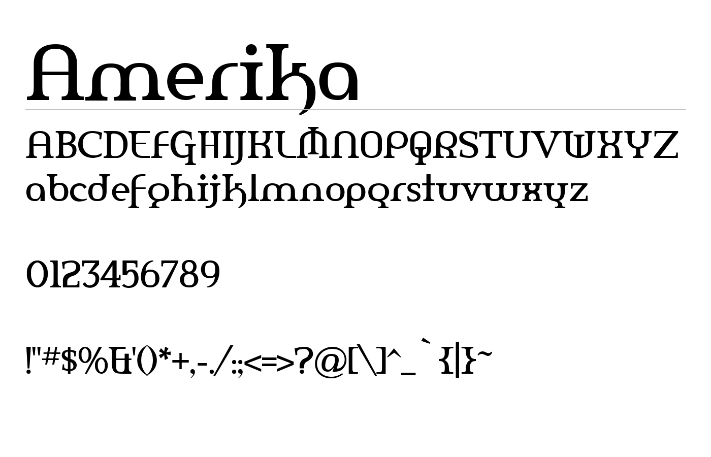 Amerika Font preview