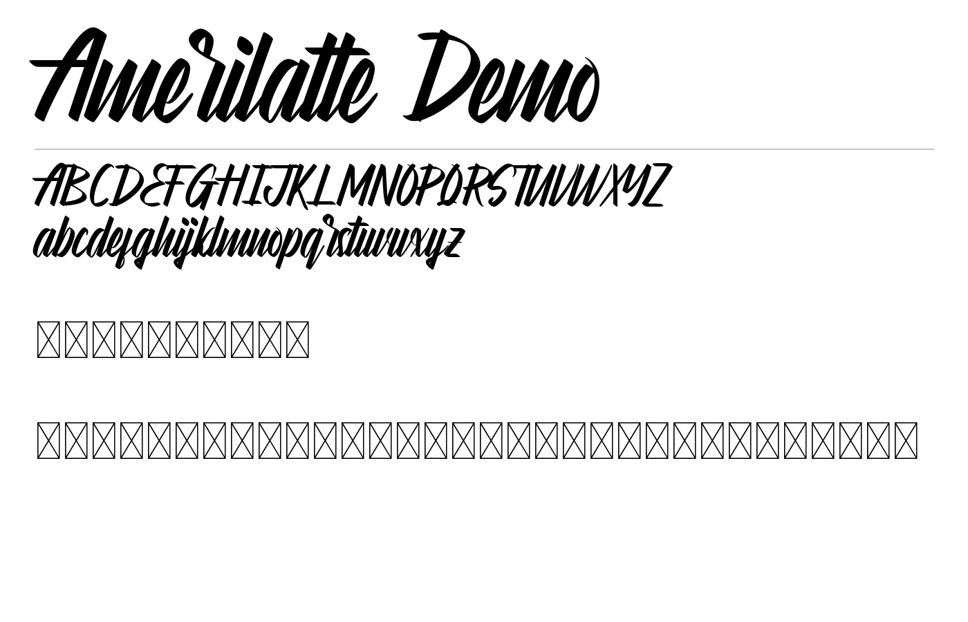 Amerilatte Demo Font preview