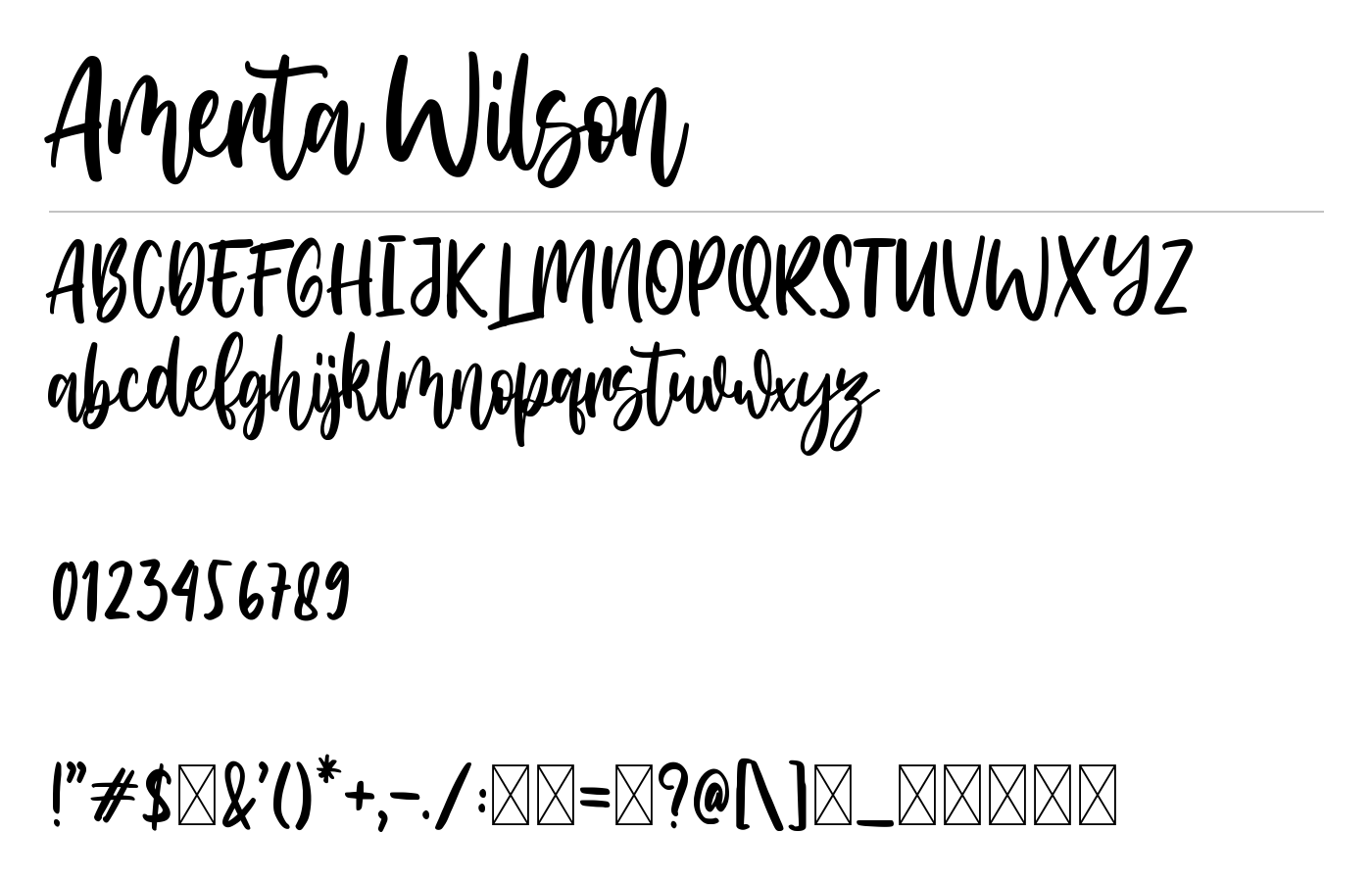 Amerta Wilson Font preview