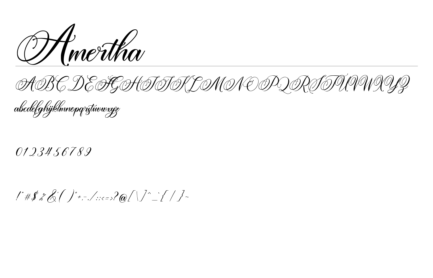 Amertha Font preview