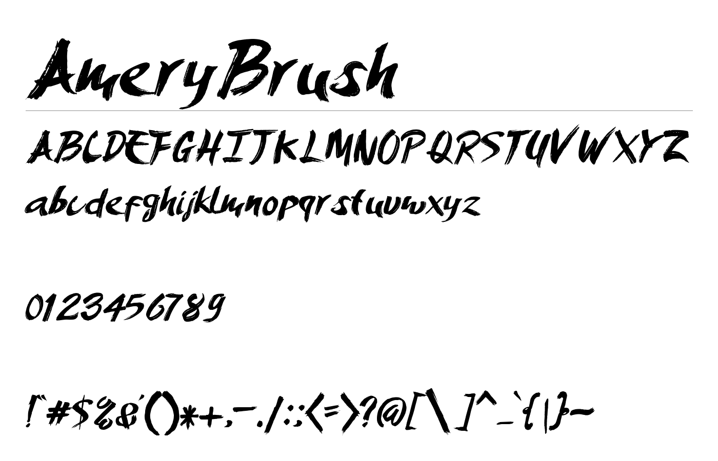 AmeryBrush Font preview