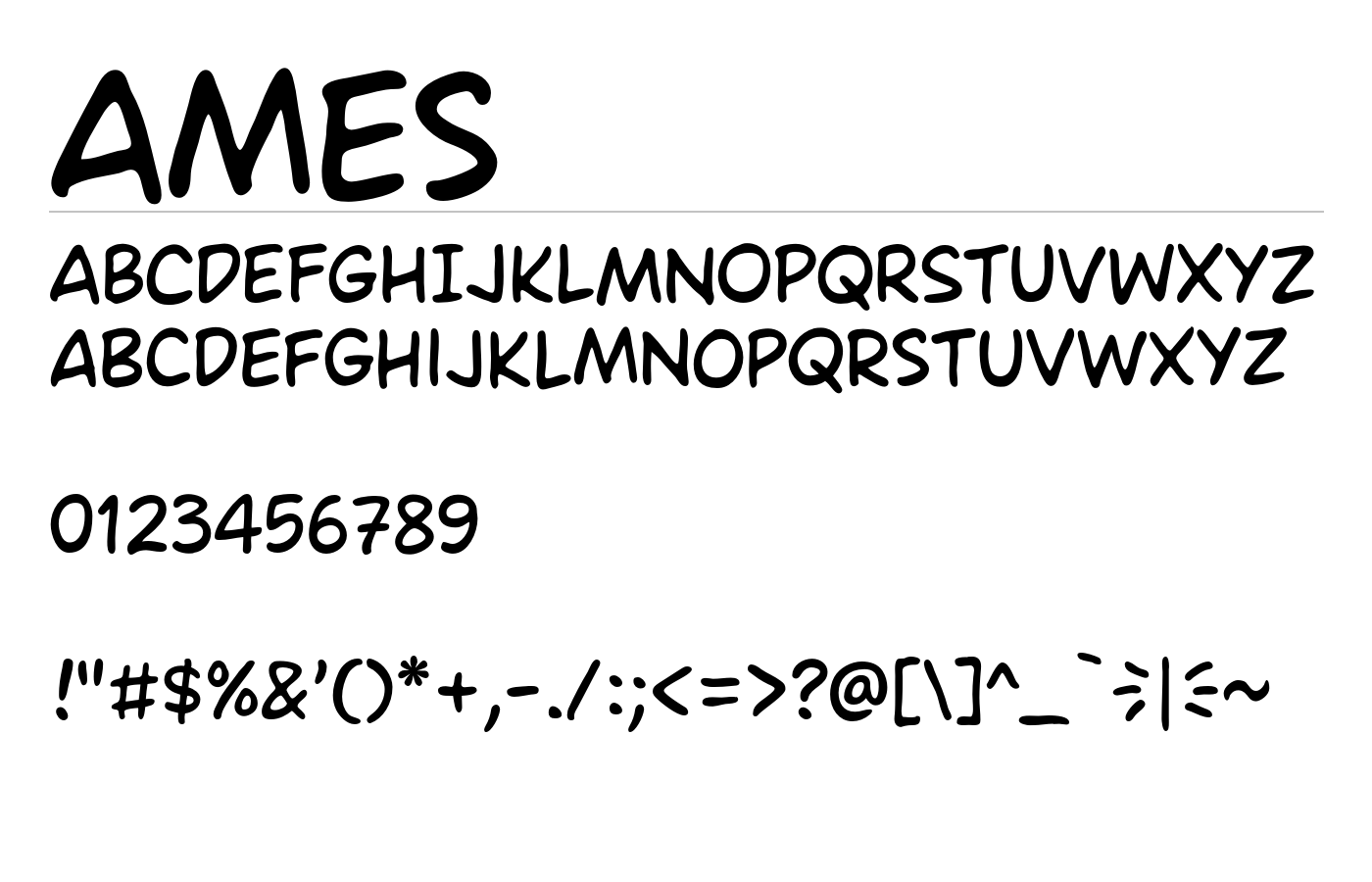 Ames Font preview