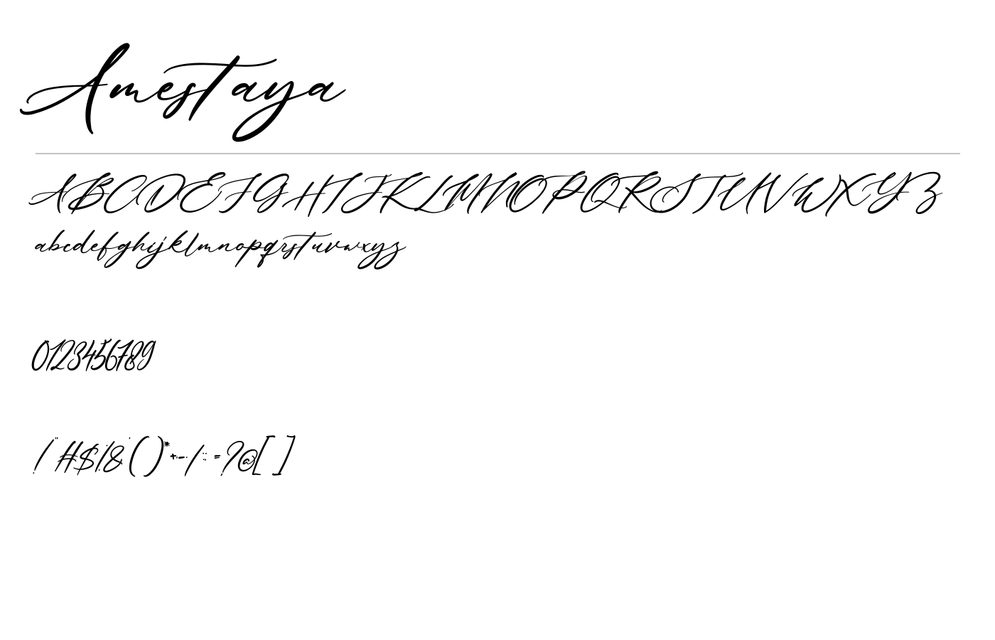 Amestaya Font preview
