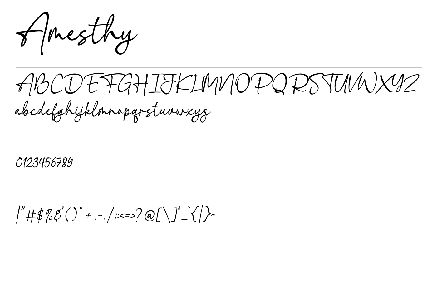 Amesthy Font preview