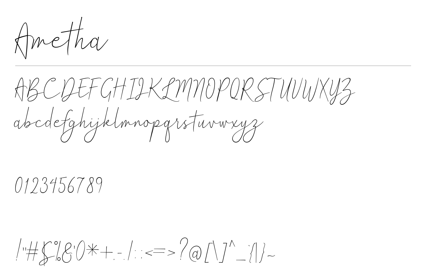 Ametha Font preview