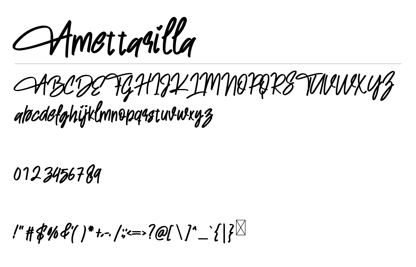 Amettarilla Font preview