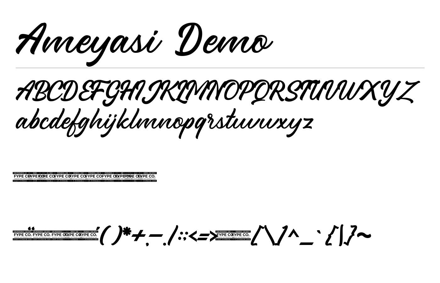 Ameyasi Demo Font preview