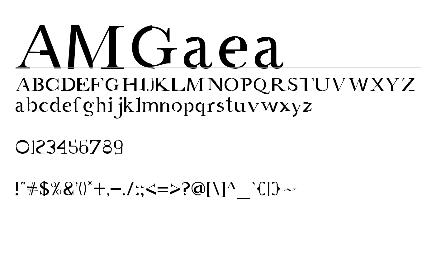 AMGaea Font preview
