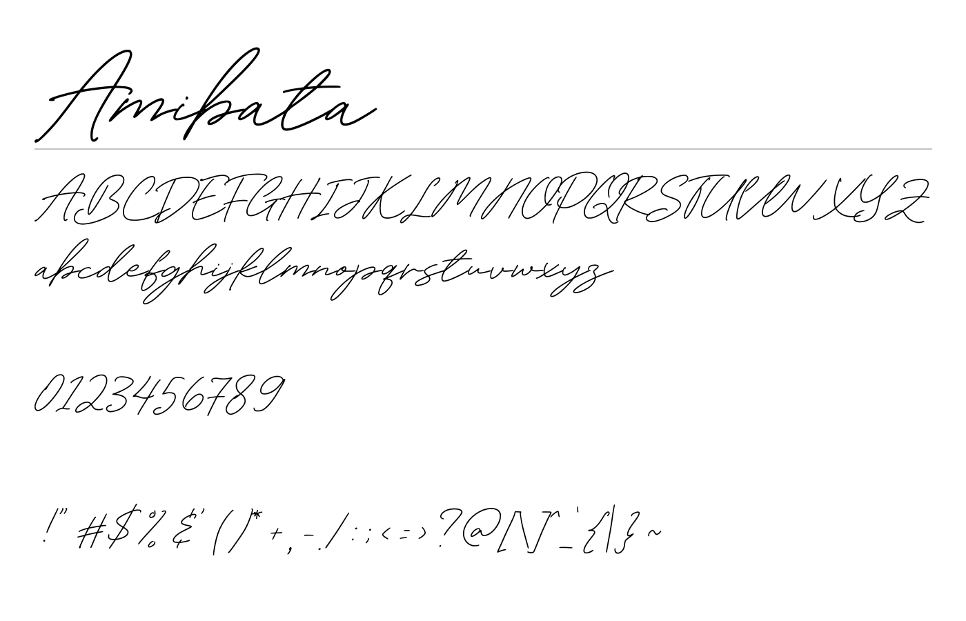 Amibata Font preview