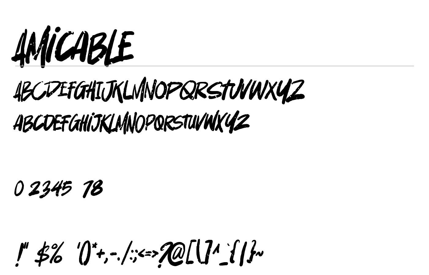 Amicable Font preview