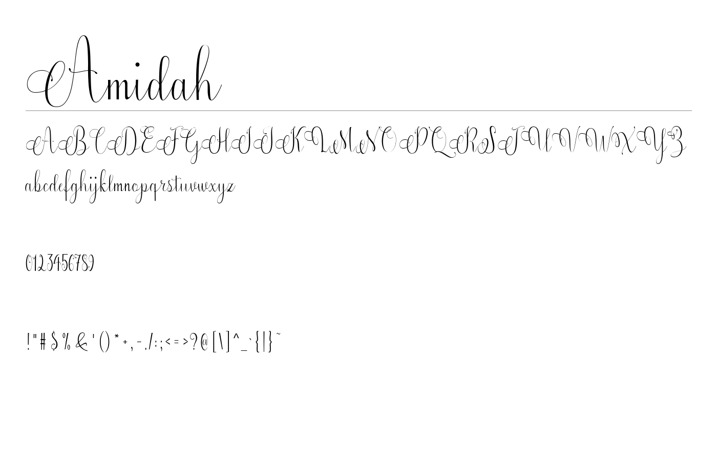 Amidah Font preview