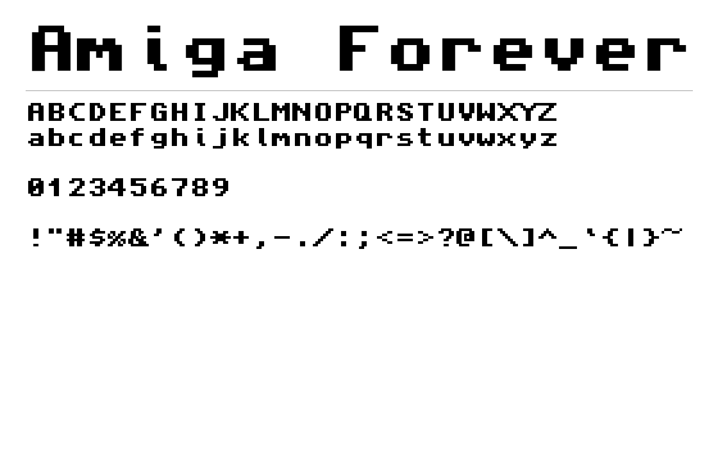 Amiga Forever Font preview