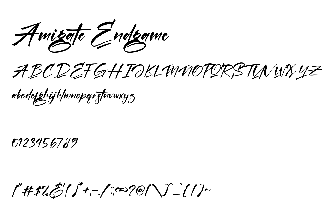 Amigate Endgame Font preview