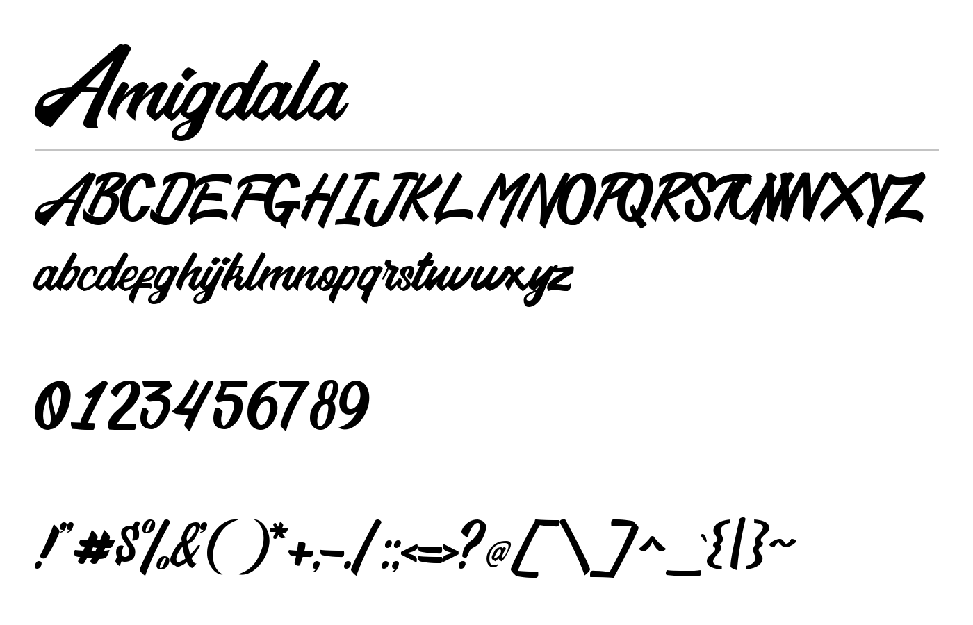 Amigdala Font preview
