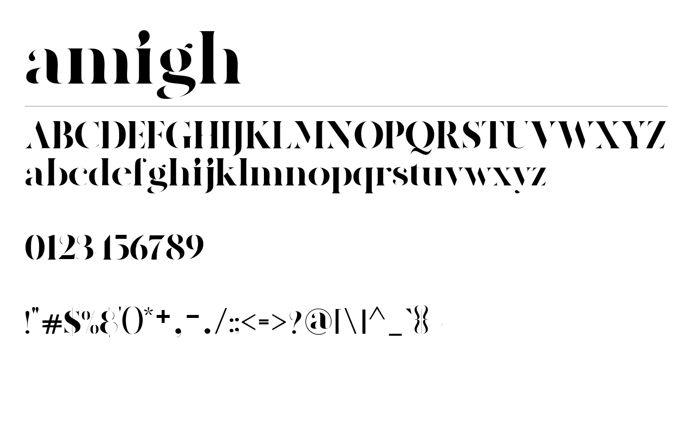 amigh Font preview
