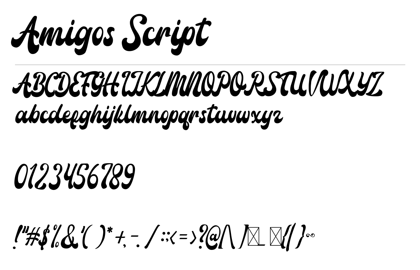Amigos Script Font preview