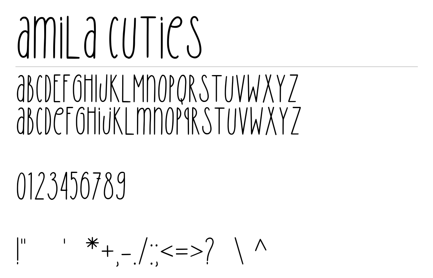 Amila Cuties Font preview