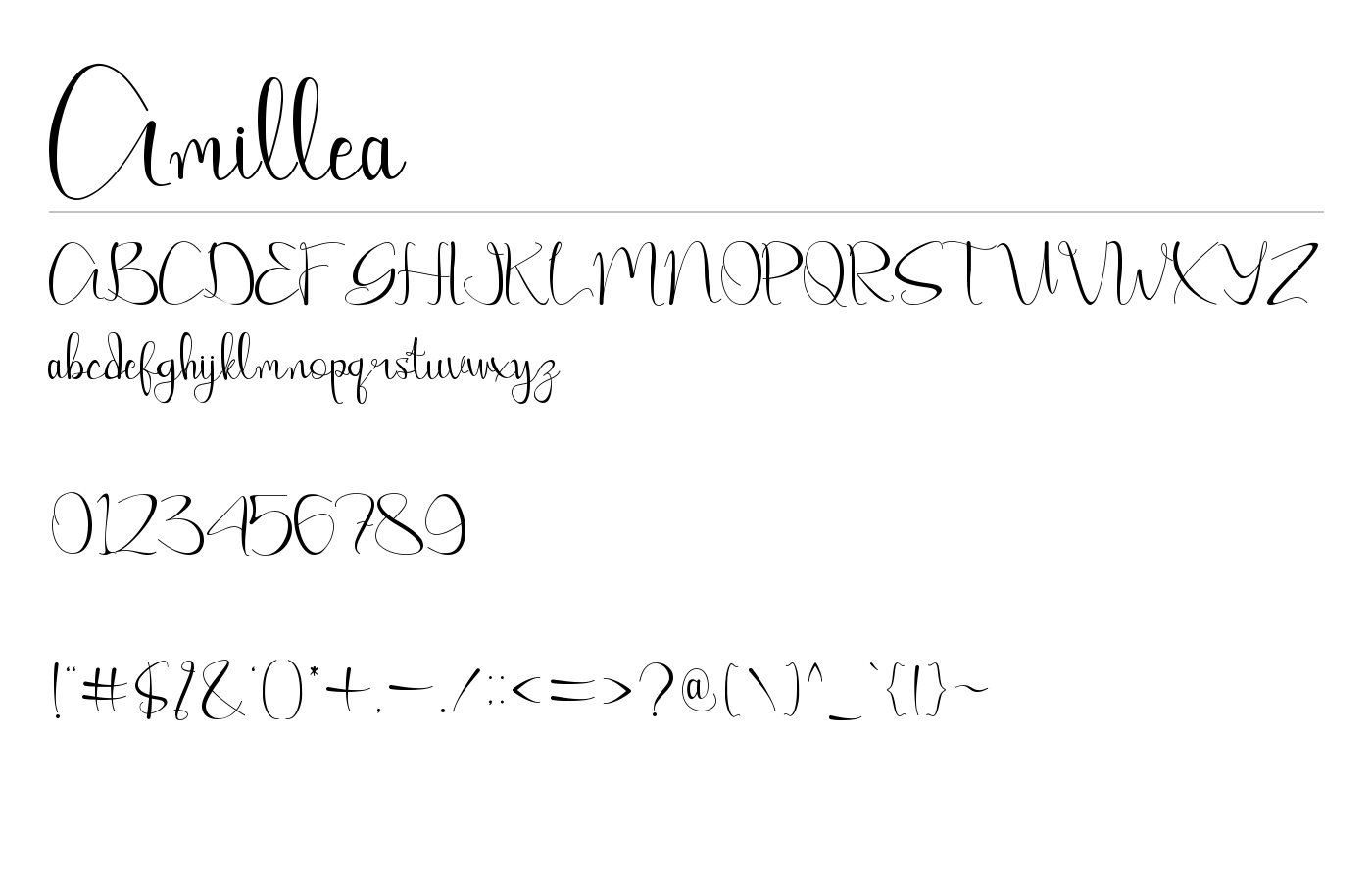 Amillea Font preview