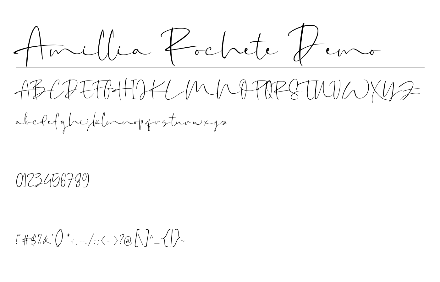 Amillia Rochete Demo Font preview