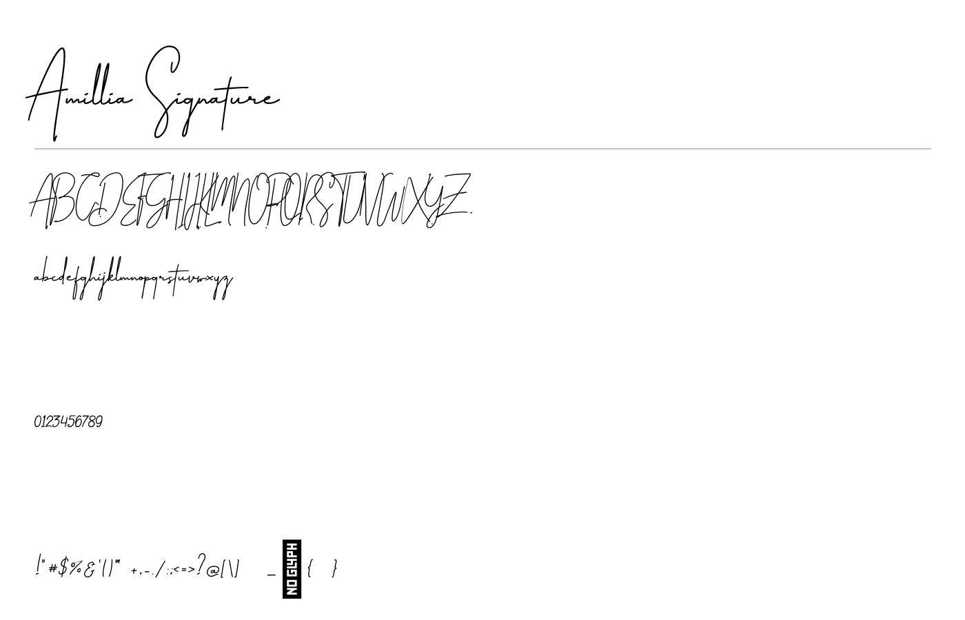 Amillia Signature Font preview