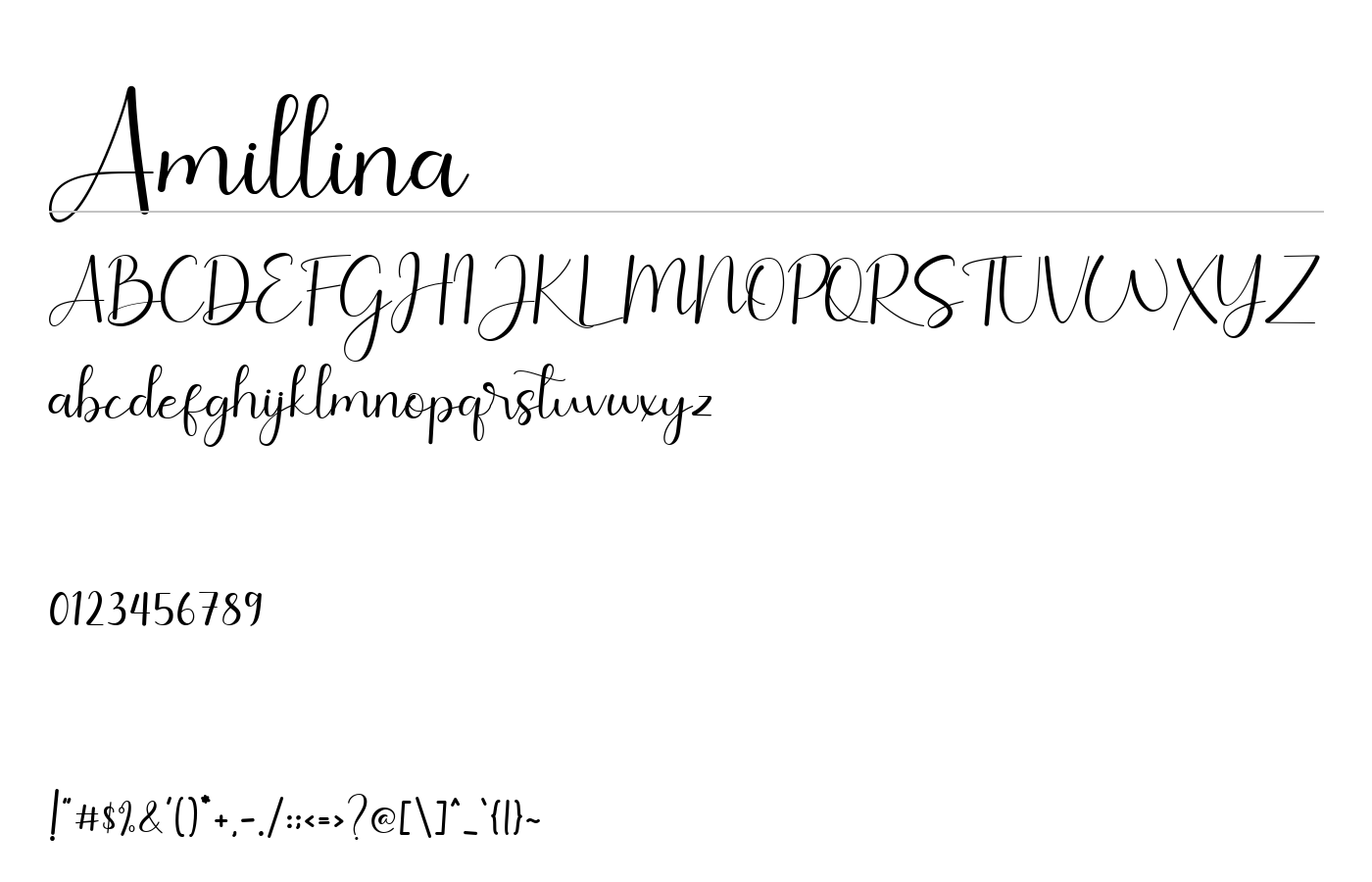 Amillina Font preview