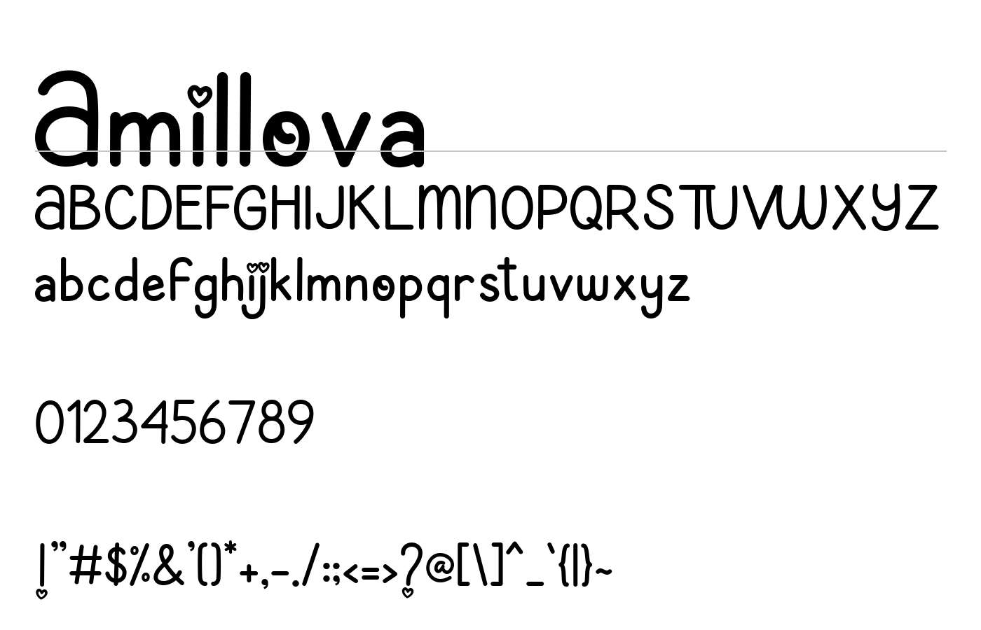 Amillova Font preview