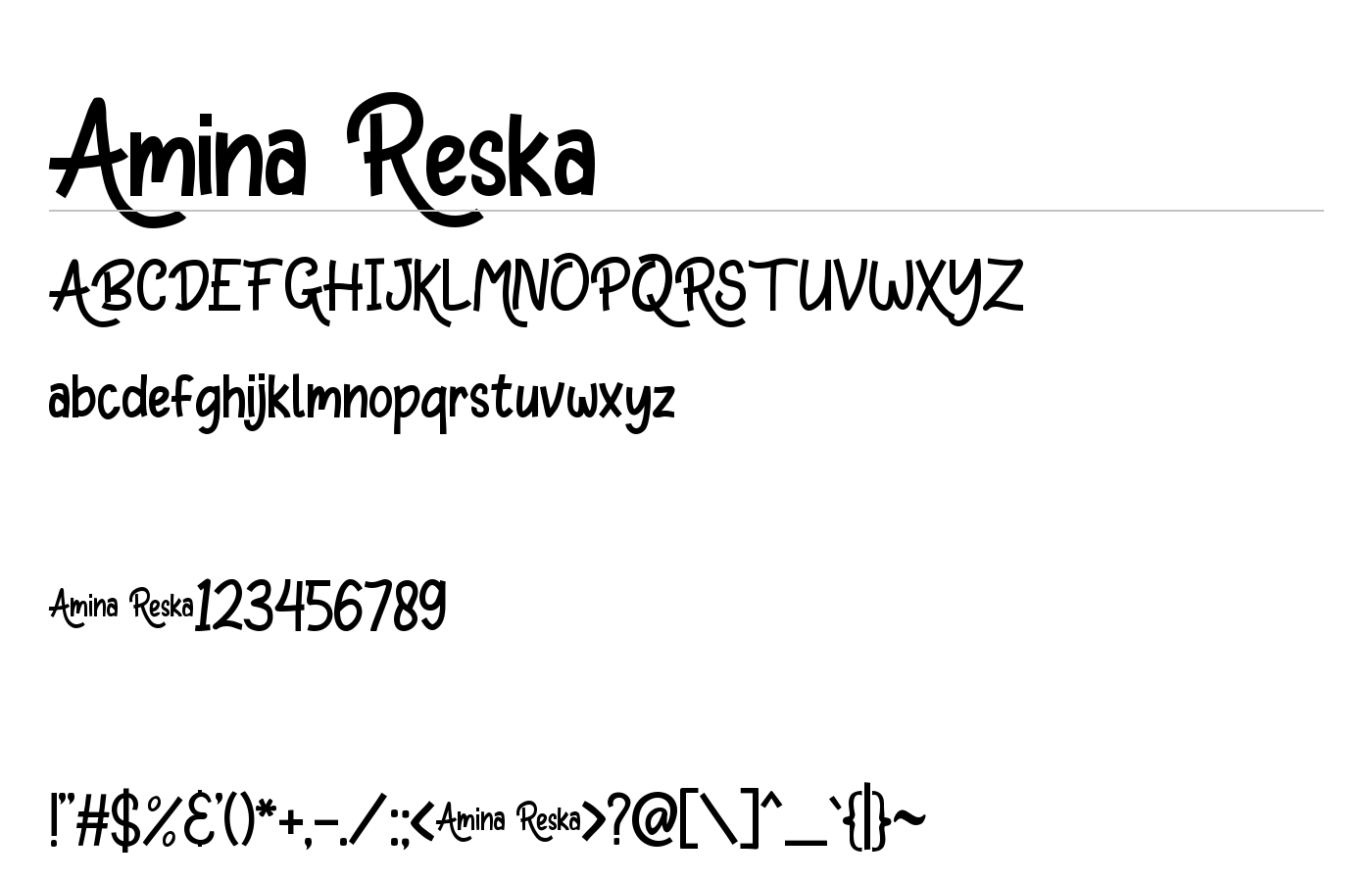 Amina Reska Font preview