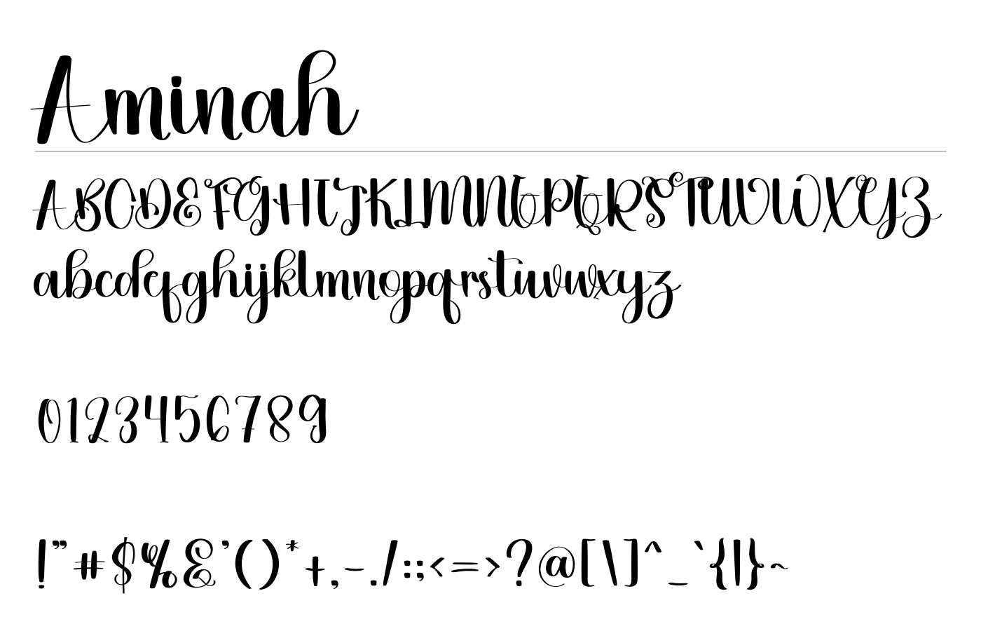 Aminah Font preview