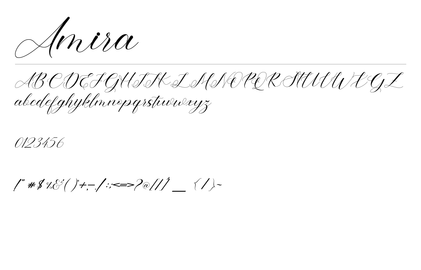 Amira Font preview