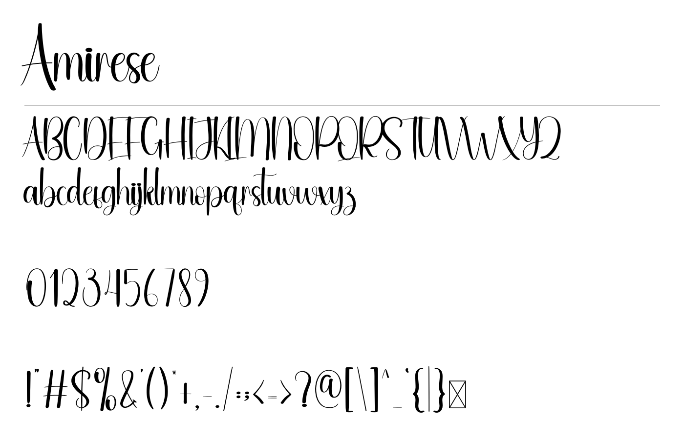 Amirese Font preview