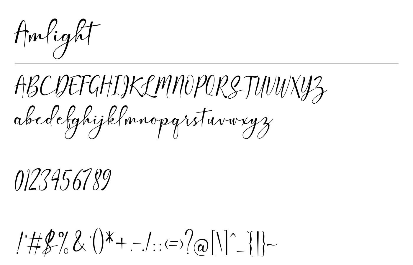 Amlight Font preview