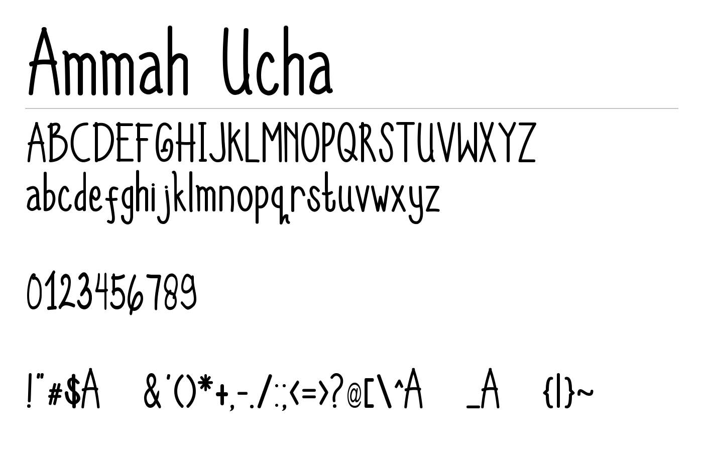 Ammah Ucha Font preview