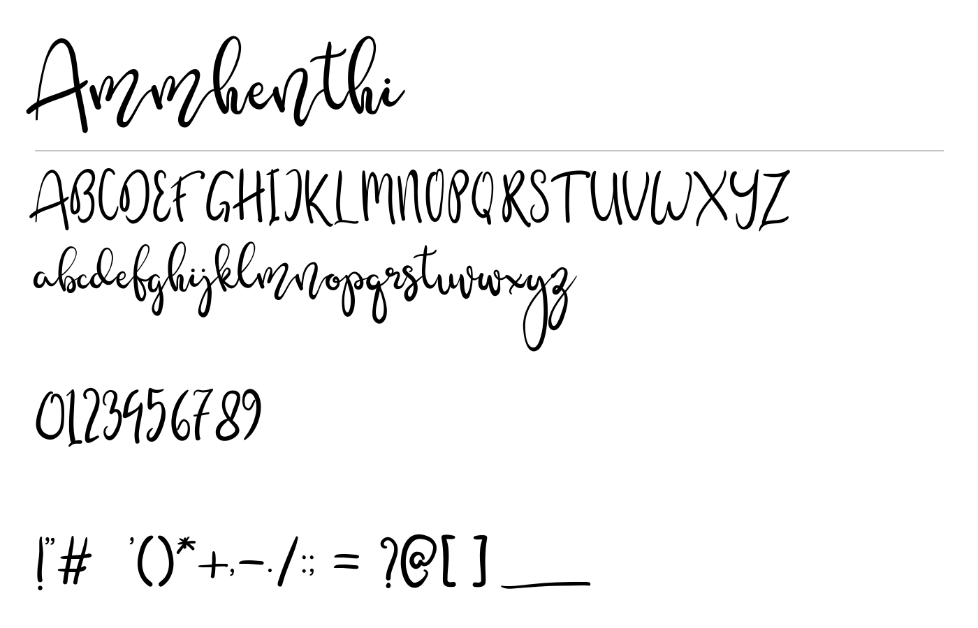 Ammhenthi Font preview
