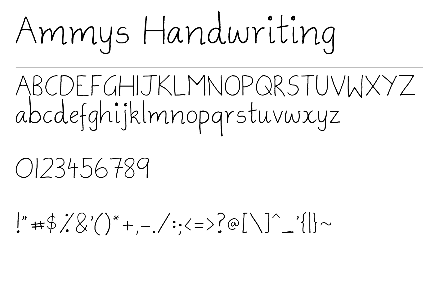 Ammys Handwriting Font preview