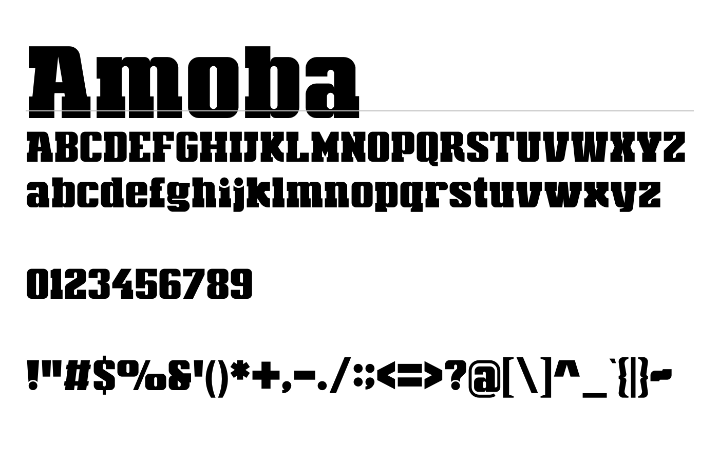 Amoba Font preview