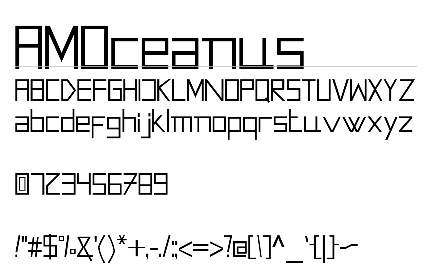 AMOceanus Font preview