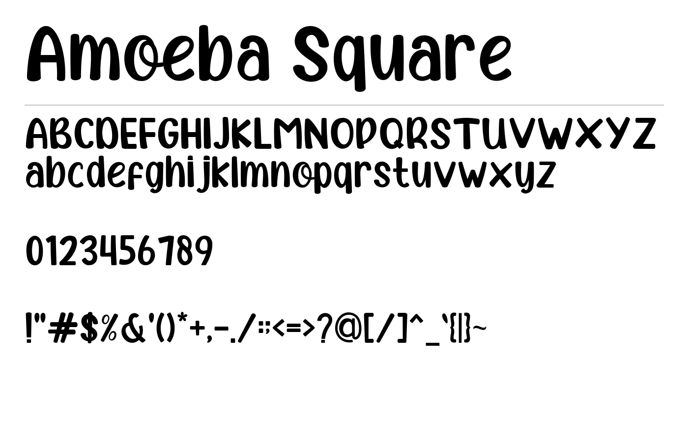 Amoeba Square Font preview